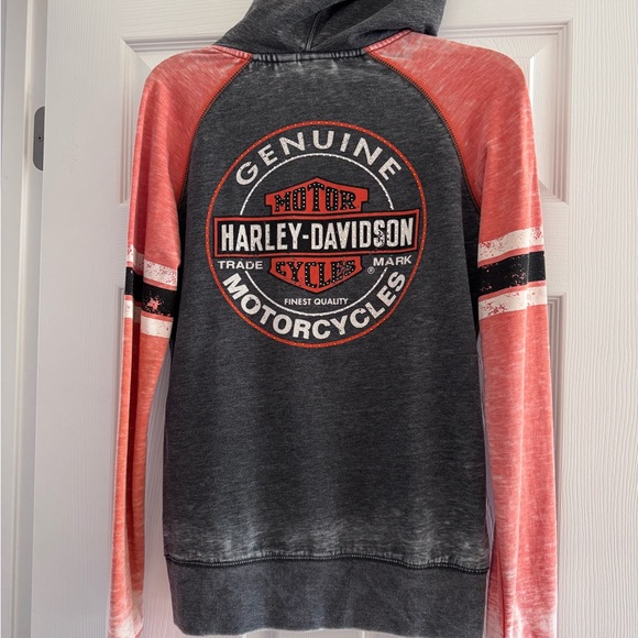 Harley-Davidson Gray and orange Zip-Up Hoodie - Picture 2 of 5